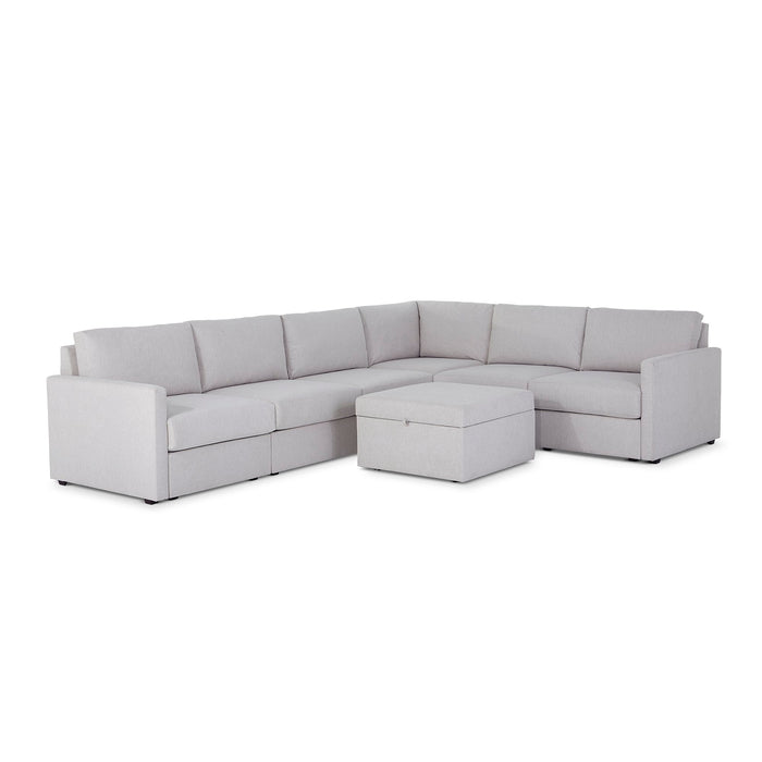 Flex 6-Seat Sectional with Narrow Arm and Storage Ottoman - 5000003377
