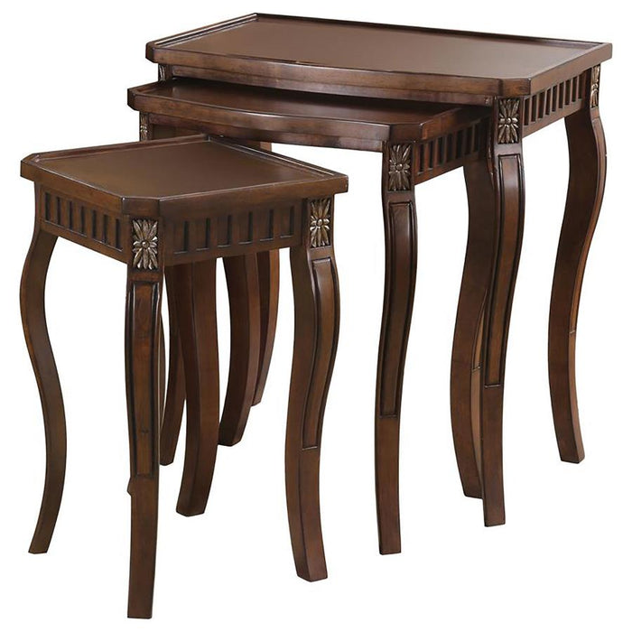 Daphne 3-piece Curved Leg Nesting Tables Warm Brown