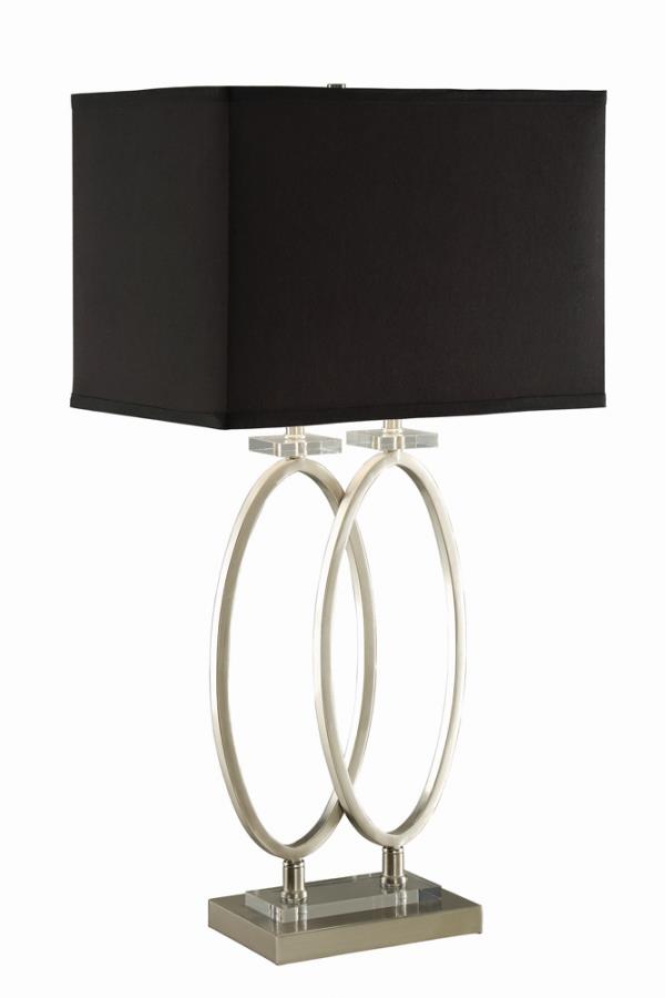 Izuku Rectangular Shade Table Lamp Black and Brushed Nickel