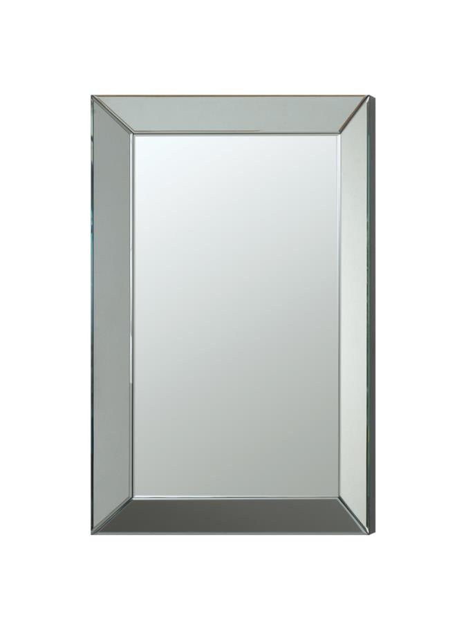 Pinciotti Rectangular Beveled Wall Mirror Silver