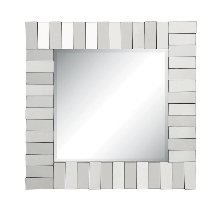 Tanwen Square Wall Mirror with Layered Panel Silver