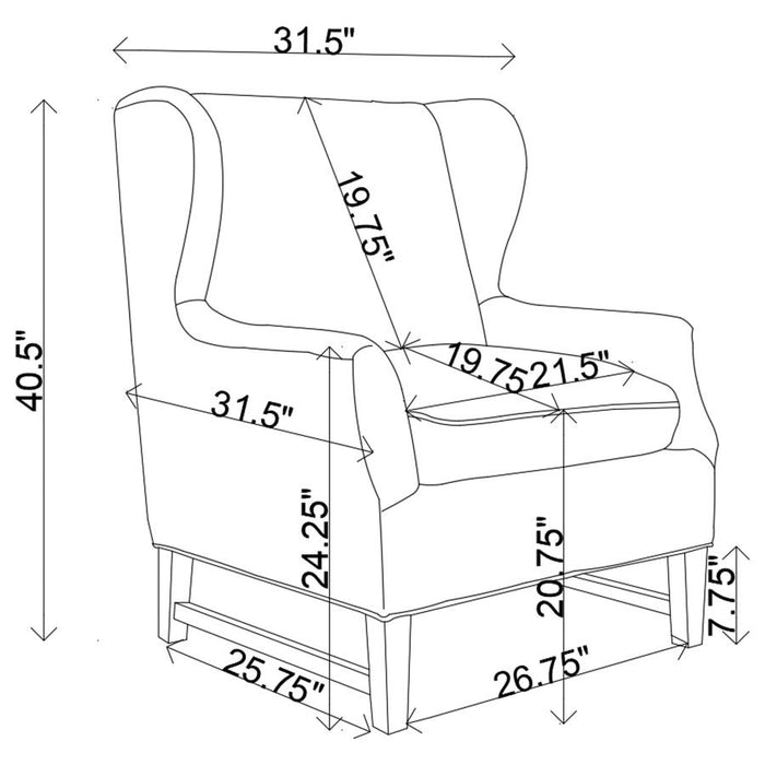 Fleur Wing Back Accent Chair Cream