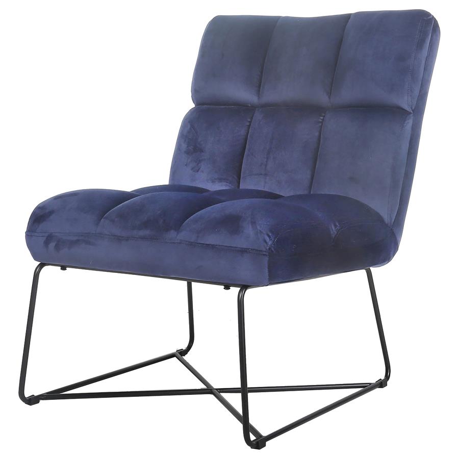 Lux Armless Upholstered Accent Chair Midnight Blue