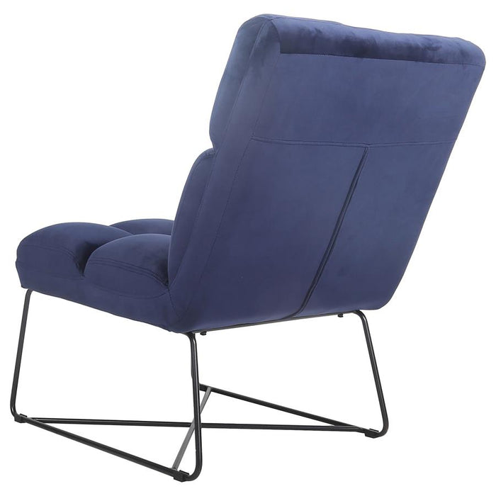 Lux Armless Upholstered Accent Chair Midnight Blue