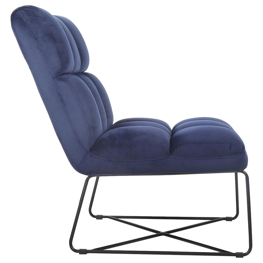 Lux Armless Upholstered Accent Chair Midnight Blue