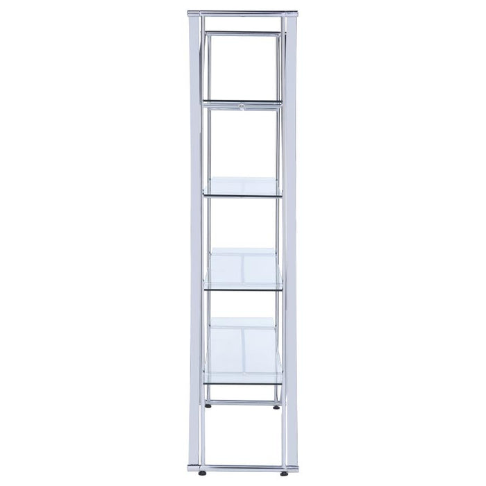 Larson 4-tier Bookcase Chrome and Clear