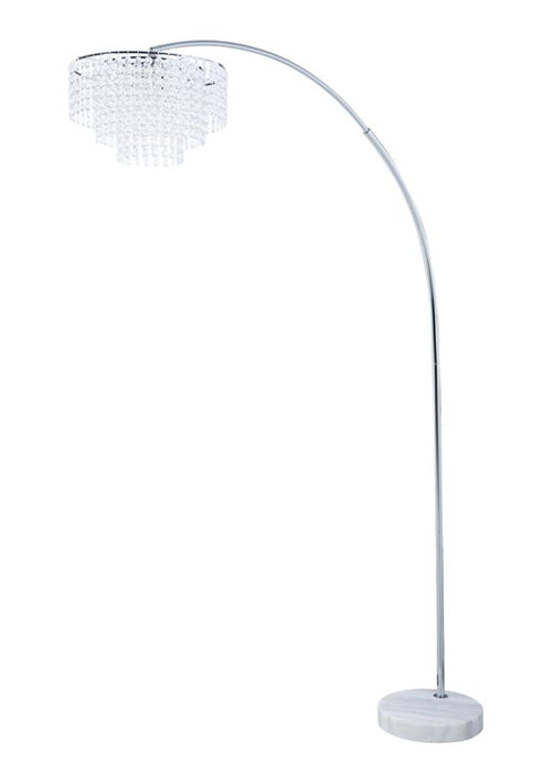 Shirley Marble Base Floor Lamp Chrome and Crystal