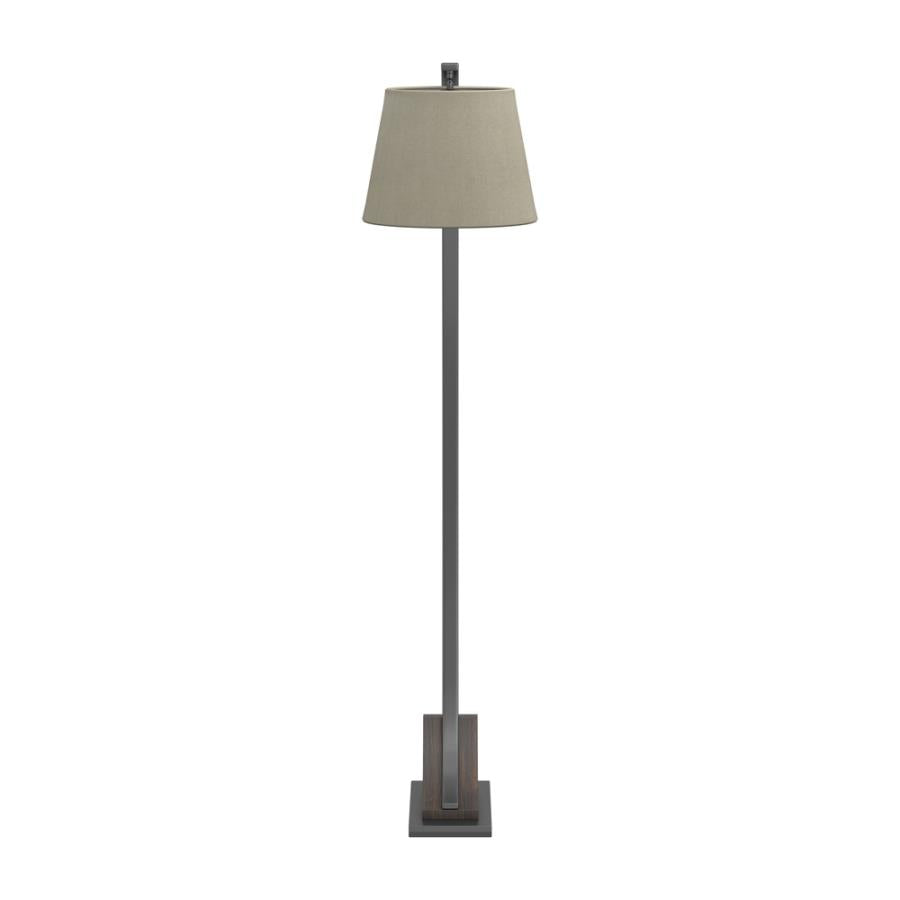 Empire Shade Floor Lamp Oatmeal, Brown, and Bronze