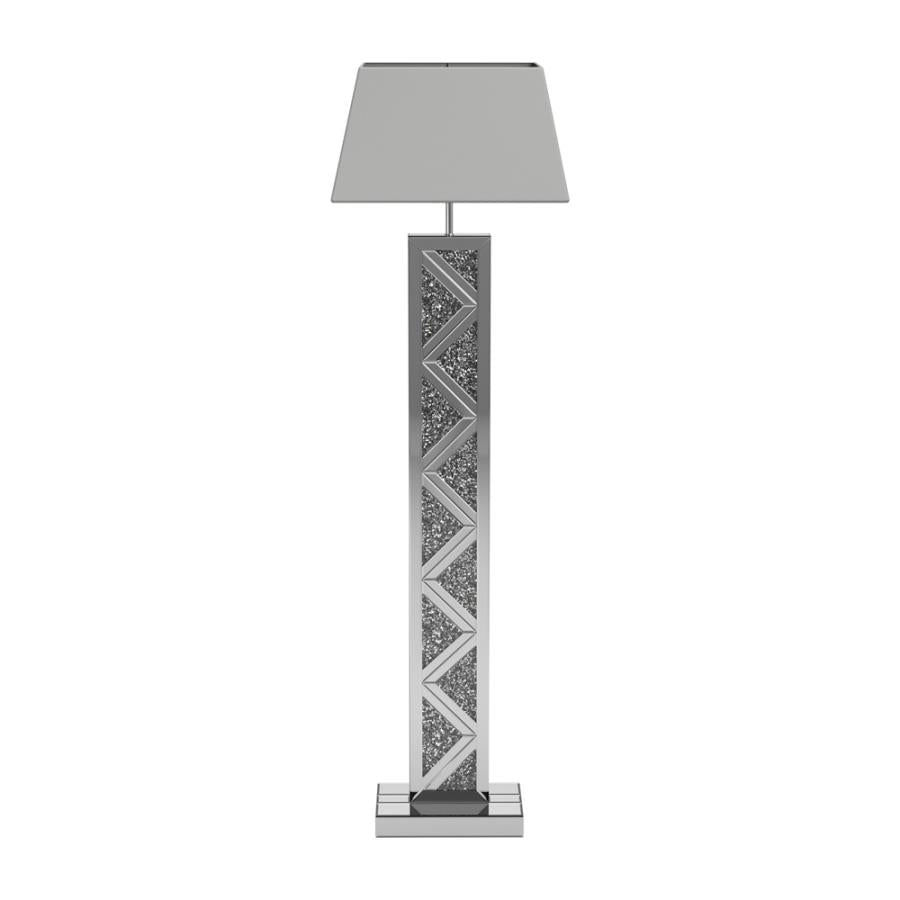 Carmen Geometric Base Floor Lamp Silver