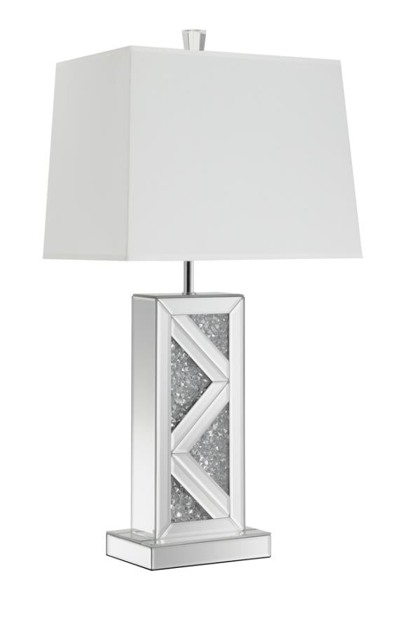 Carmen Geometric Base Table Lamp Silver