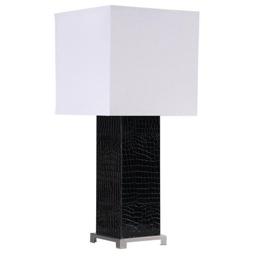 black-alligator-white-square-table-lamp