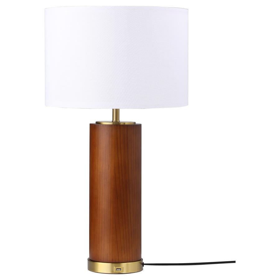 Table Lamp Wood Gold Color
