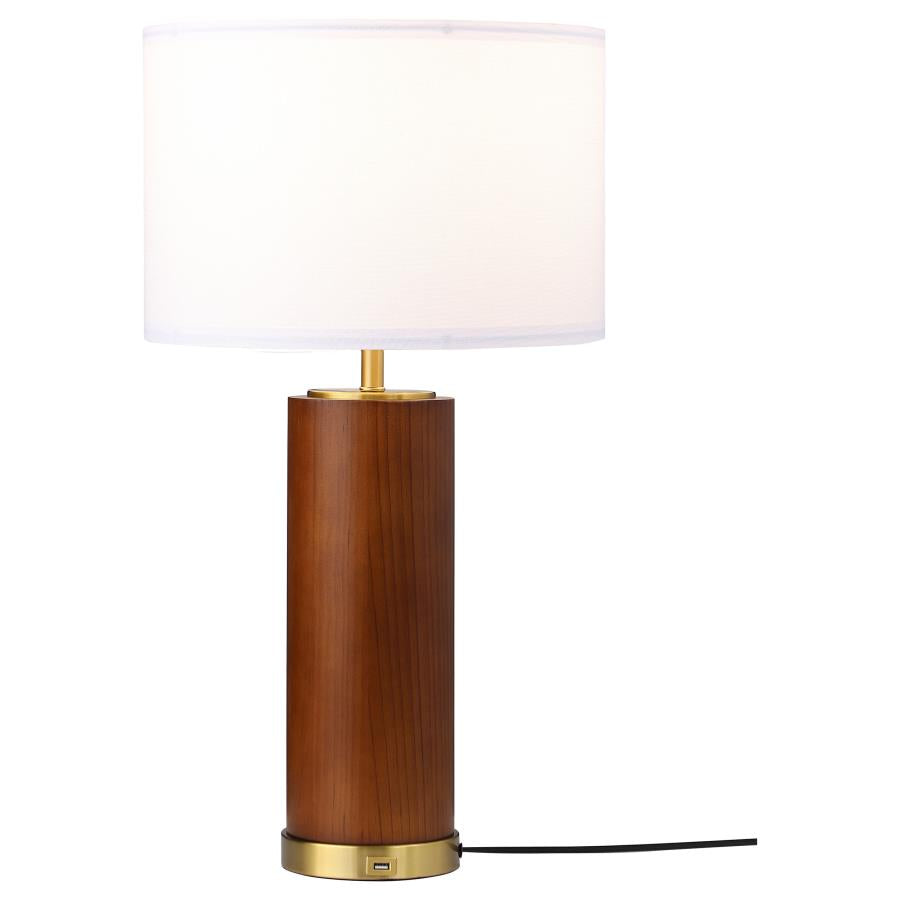 Table Lamp Wood Gold Color