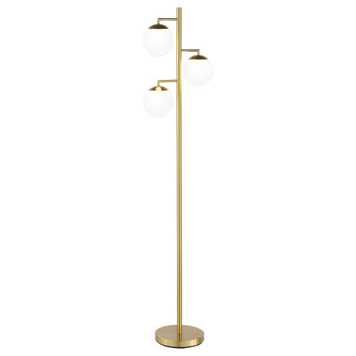 3 White Balls Gold Floor Lamp