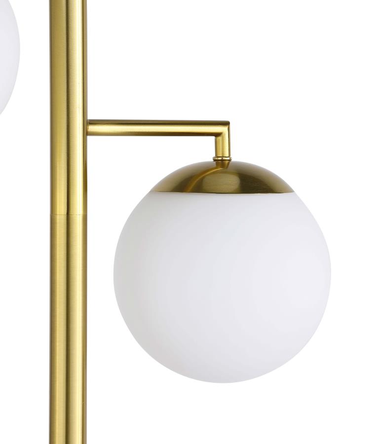 3 White Balls Gold Floor Lamp