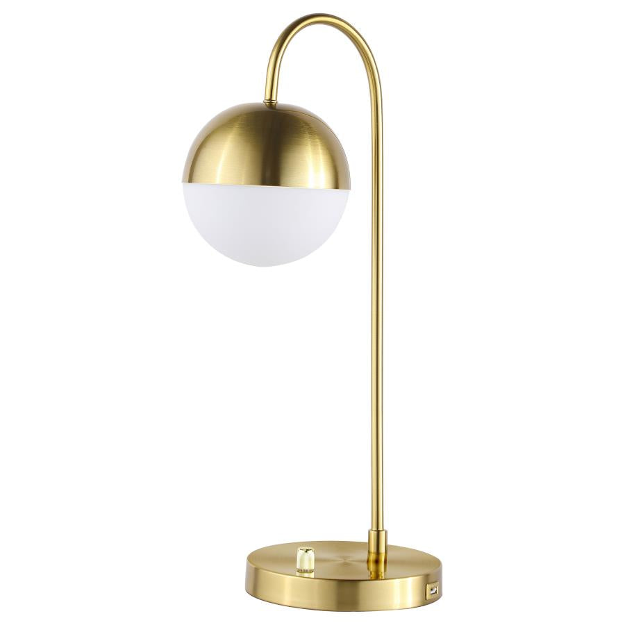 Half White Gold Ball Table Lamp