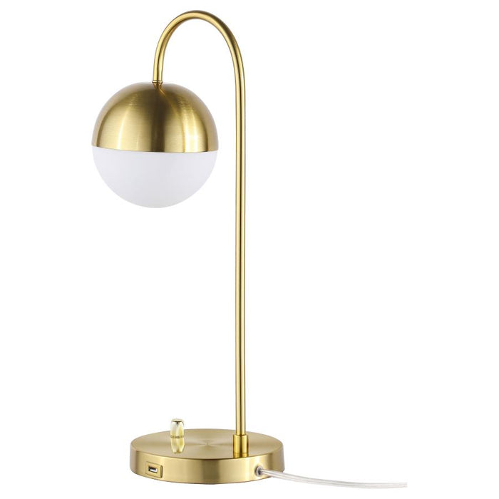 Half White Gold Ball Table Lamp