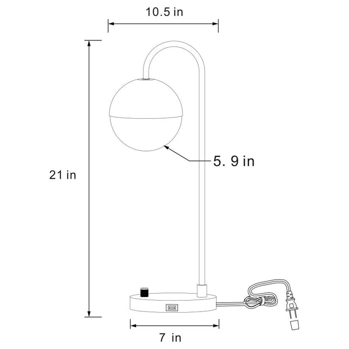 Half White Gold Ball Table Lamp