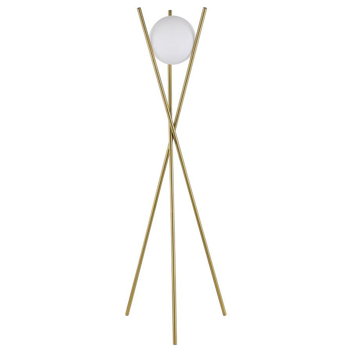 White Ball Gold Tripod Floor Lamp