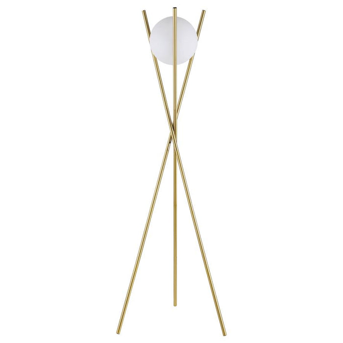 White Ball Gold Tripod Floor Lamp