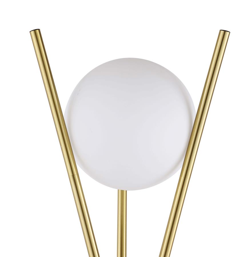 White Ball Gold Tripod Floor Lamp