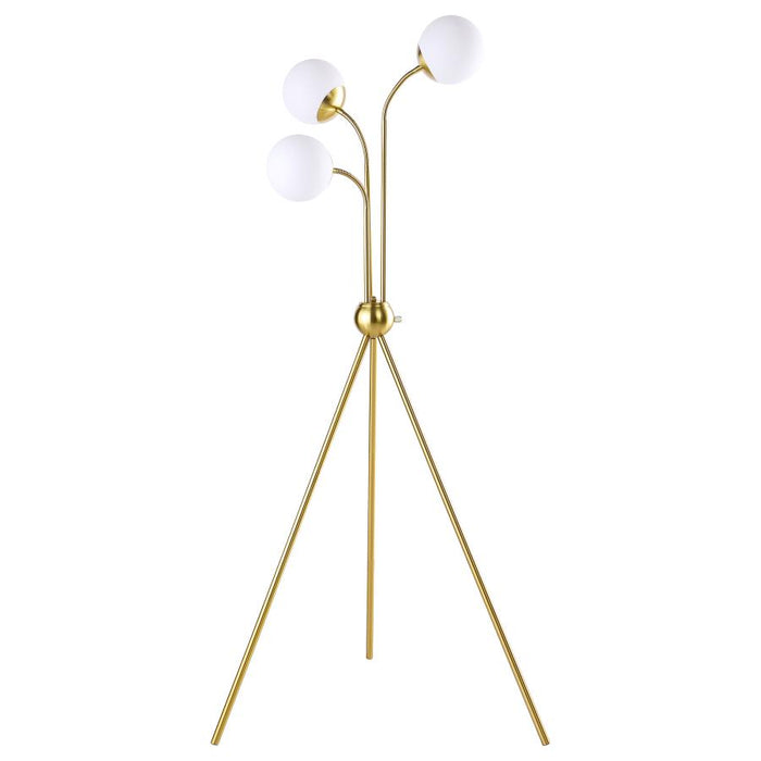 Gold and White Bulb Floor Lamp