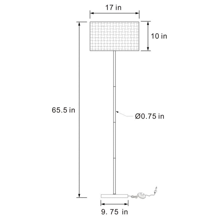 Basket Shade Gold Base Floor Lamp