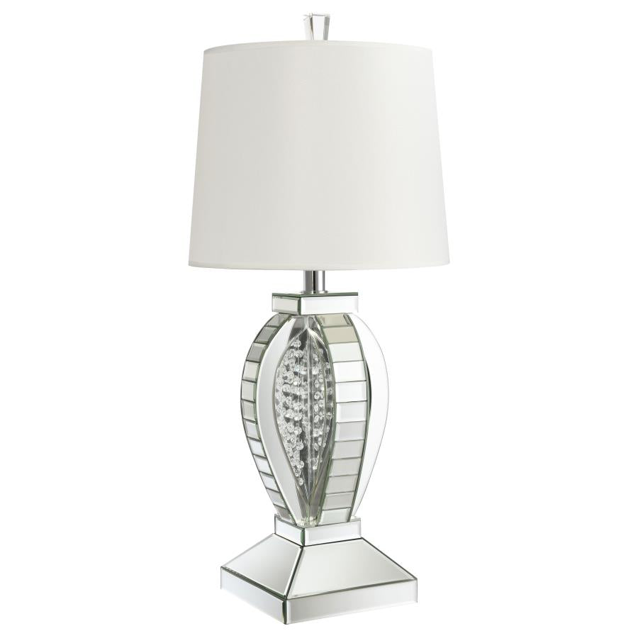 Klein Table Lamp with Drum Shade White and Mirror