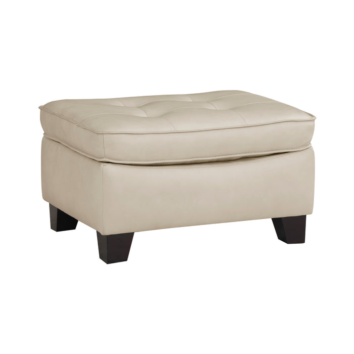 Renzo Top Grain Leather Ottoman BEIGE