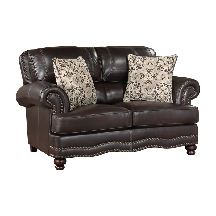 Milford Loveseat DARK BROWN VINYL