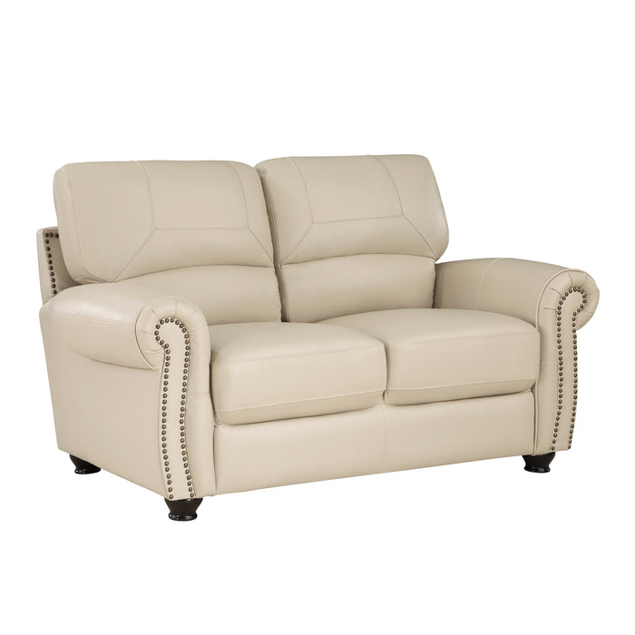 Foxborough Top Grain Leather Loveseat CREAM