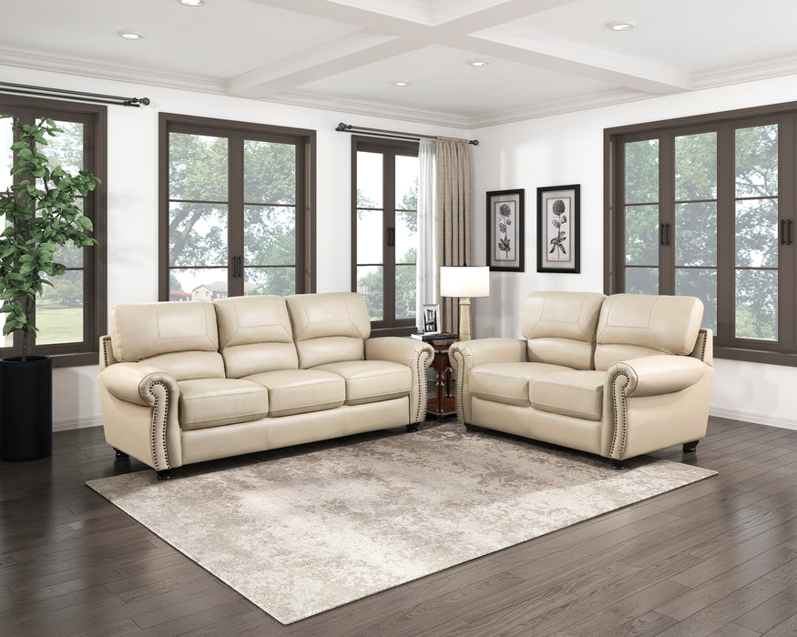 Foxborough Top Grain Leather Loveseat CREAM