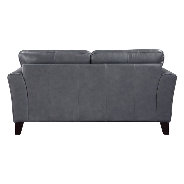 Thierry Top Grain Leather Loveseat BURNISH-GREY