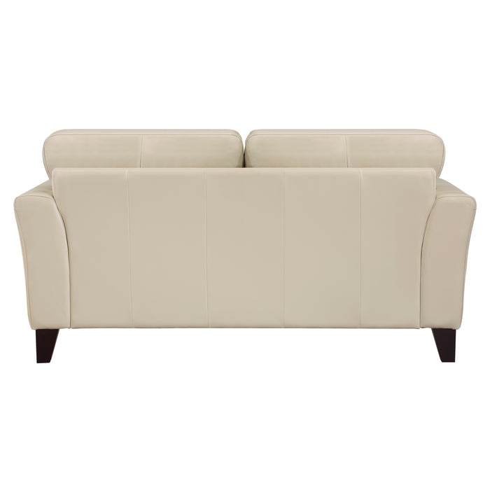 Thierry Top Grain Leather Loveseat CREAM