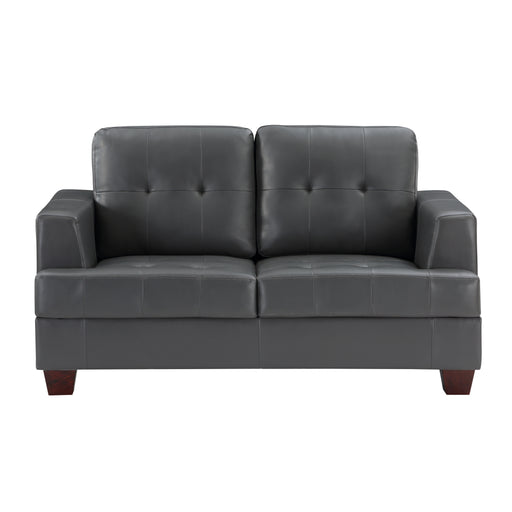 hinsall-loveseat-brown-vinyl