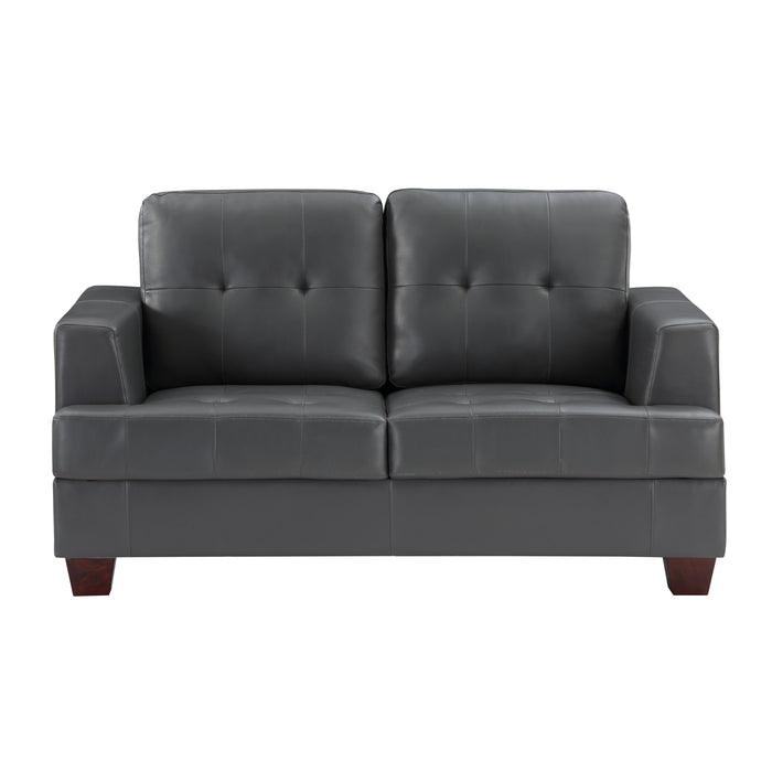 Hinsall Loveseat BROWN VINYL