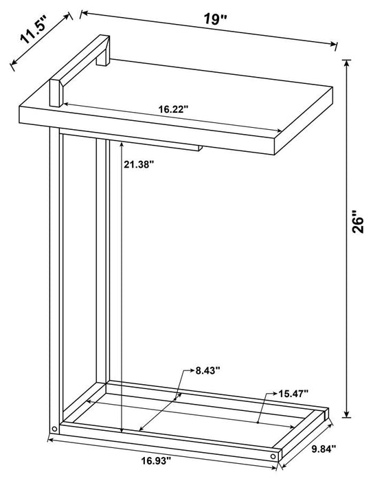 Maxwell Rectangular Top Accent Table with USB Port Weathered Pine