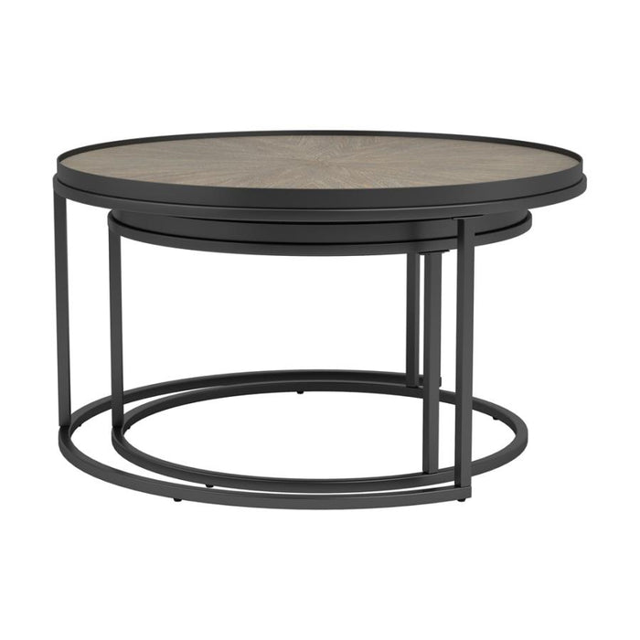 Rodrigo 2-piece Round Nesting Tables Weathered El