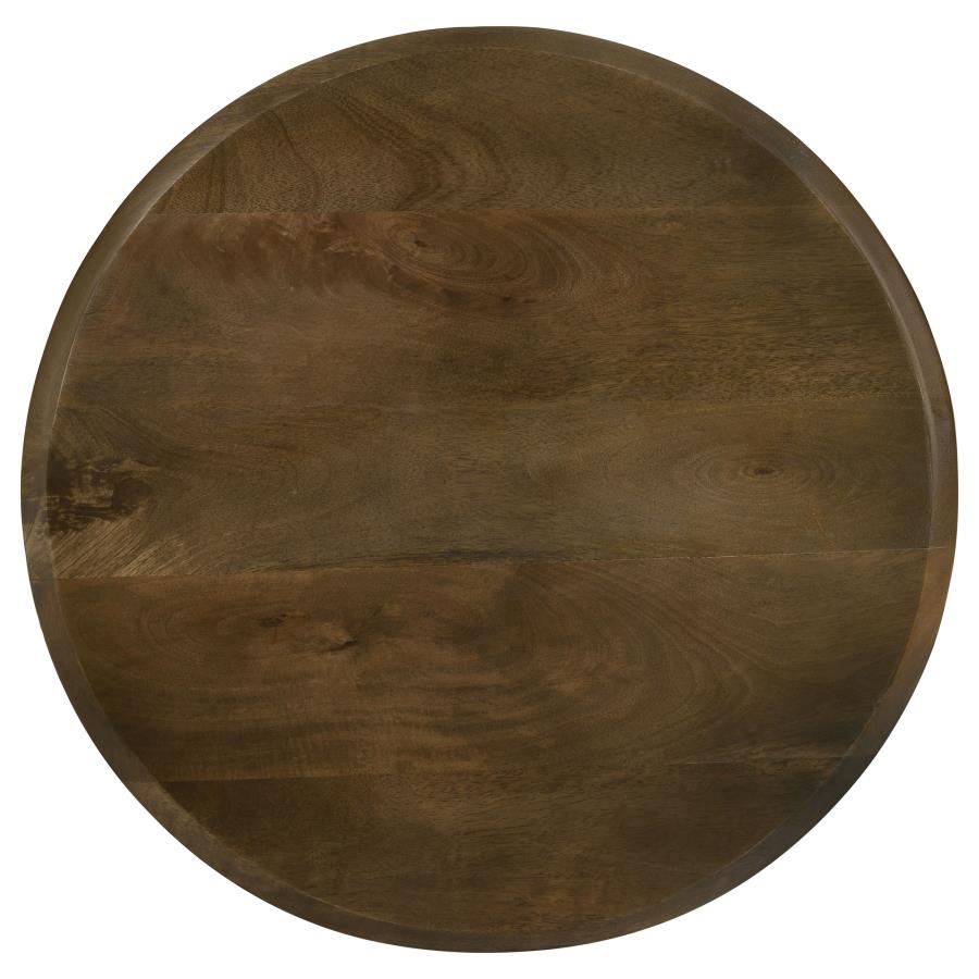 Deja 3-piece Round Nesting Table Natural and Gunmetal