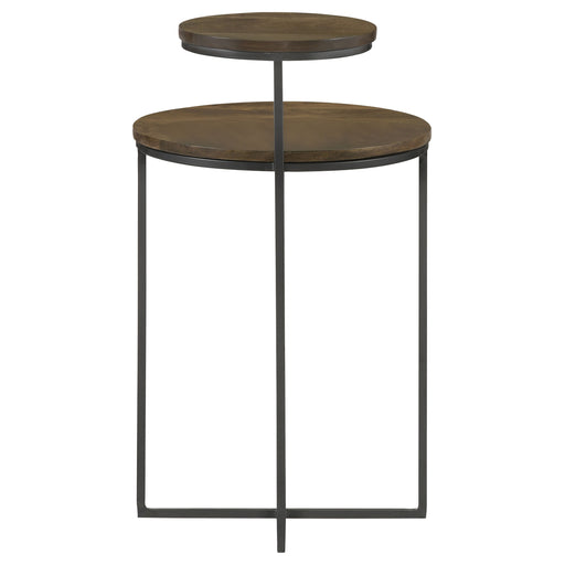 yael-round-accent-table-natural-and-gunmetal