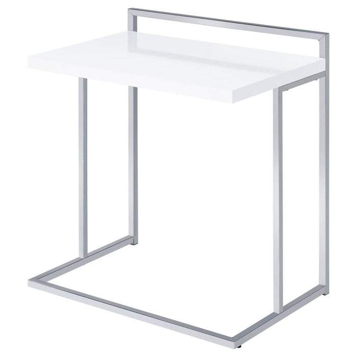 Dani Rectangular Snack Table with Metal Base WHITE