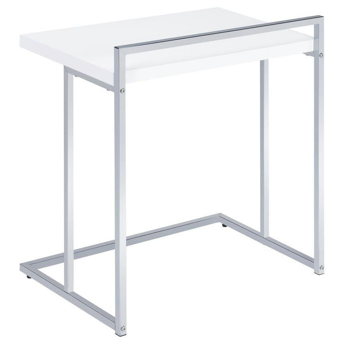 Dani Rectangular Snack Table with Metal Base WHITE