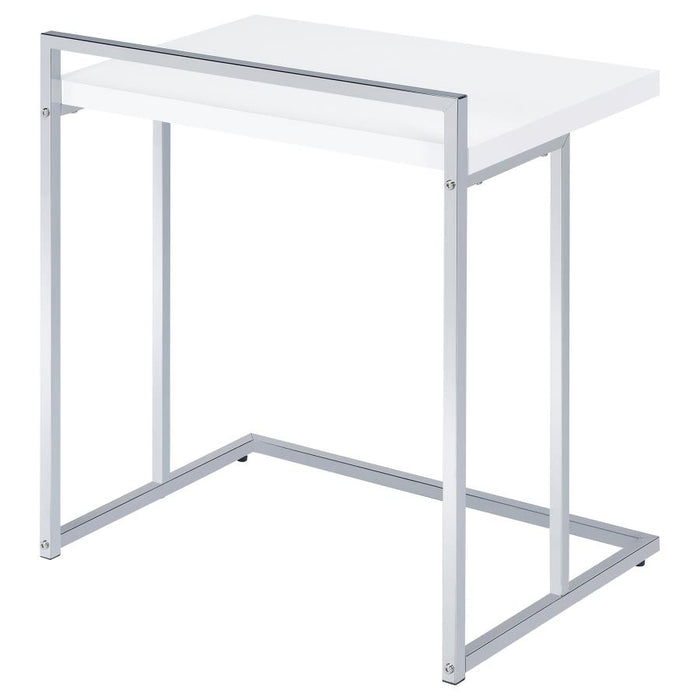 Dani Rectangular Snack Table with Metal Base WHITE