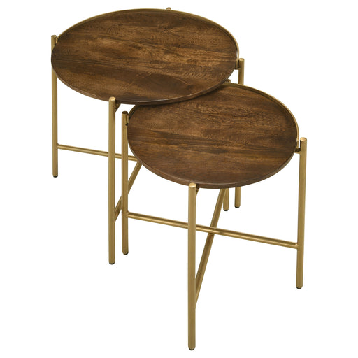malka-2-piece-round-nesting-table-dark-brown-and-gold