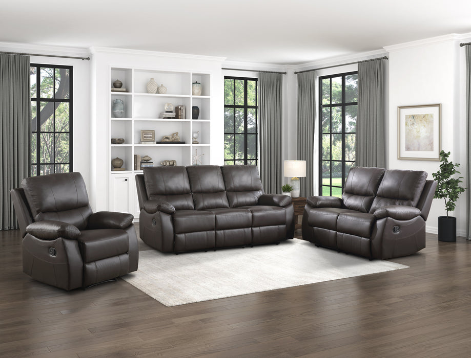 Dawson Recliner Loveseat BROWN VINYL