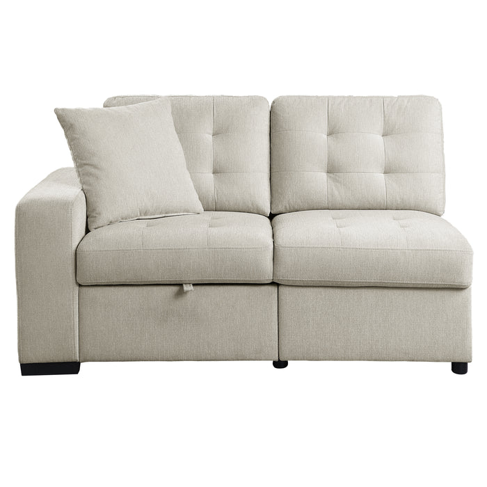 Logansport 2-Piece Sectional with Pull-out Ottoman BEIGE