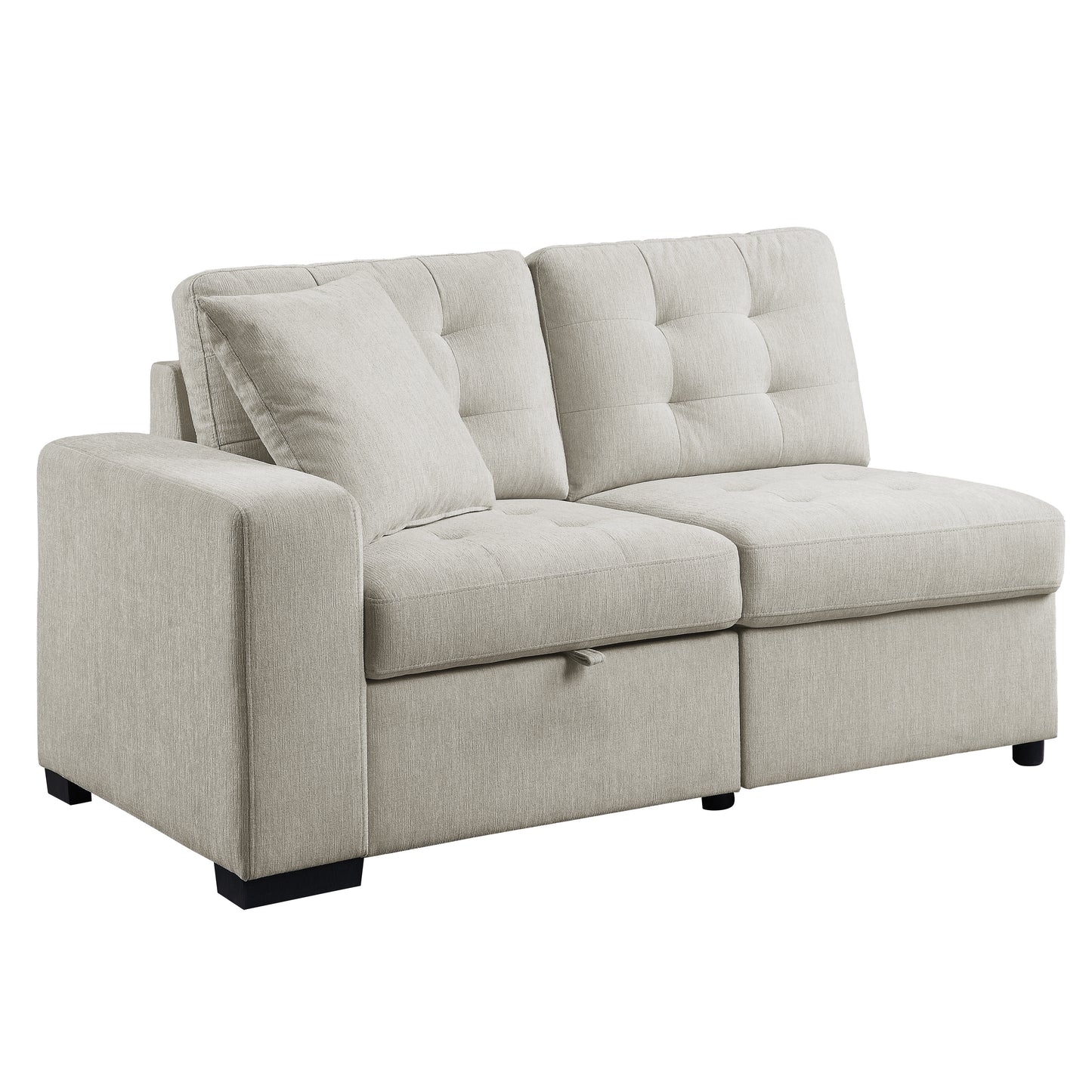 Logansport 2-Piece Sectional with Pull-out Ottoman BEIGE
