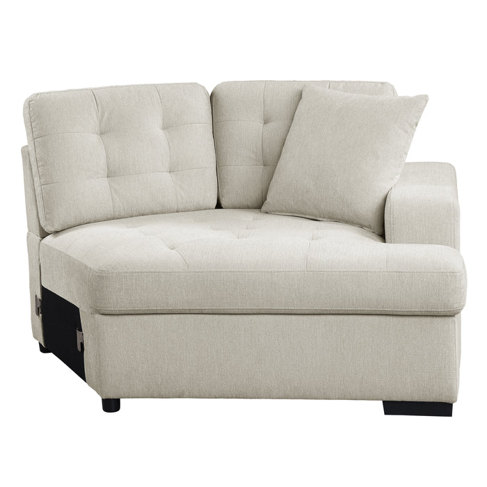 Logansport 2-Piece Sectional with Pull-out Ottoman BEIGE