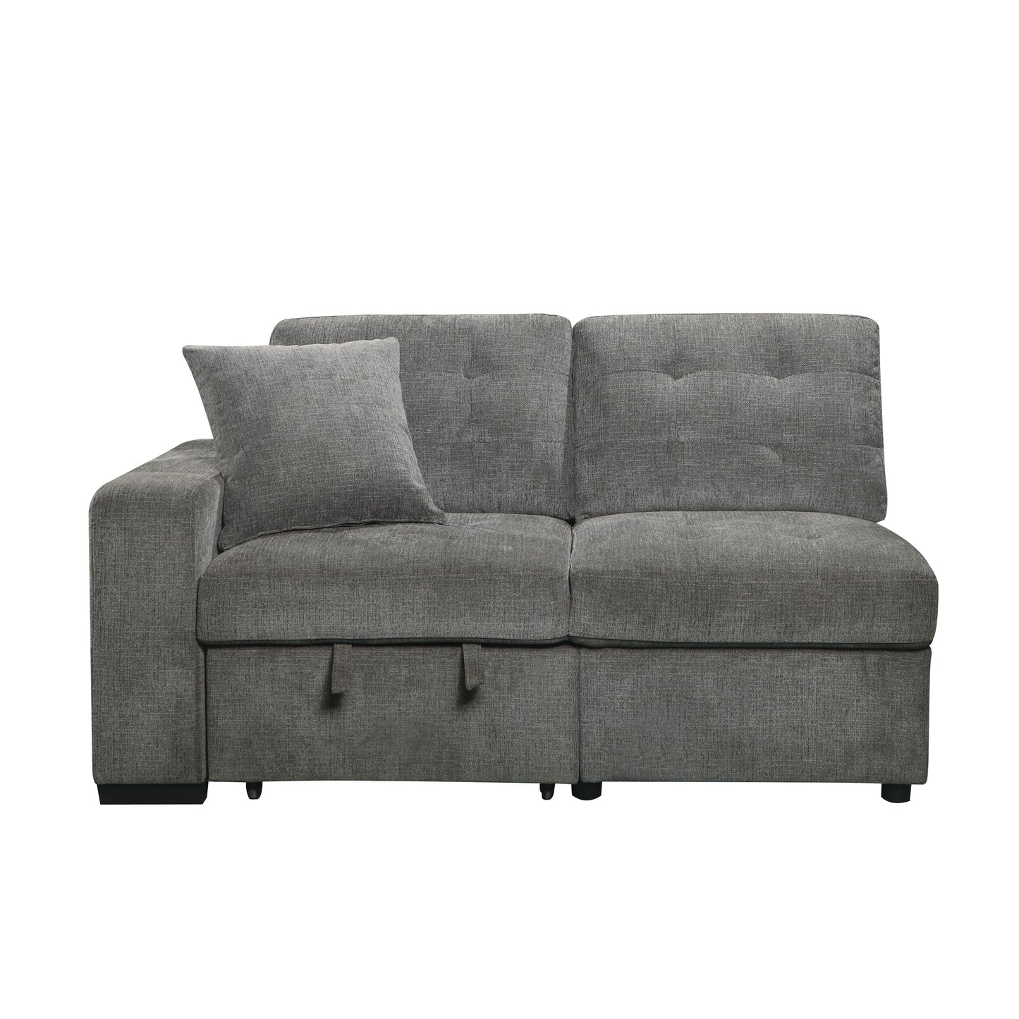 Logansport 2-Piece Sectional with Pull-out Ottoman GREY