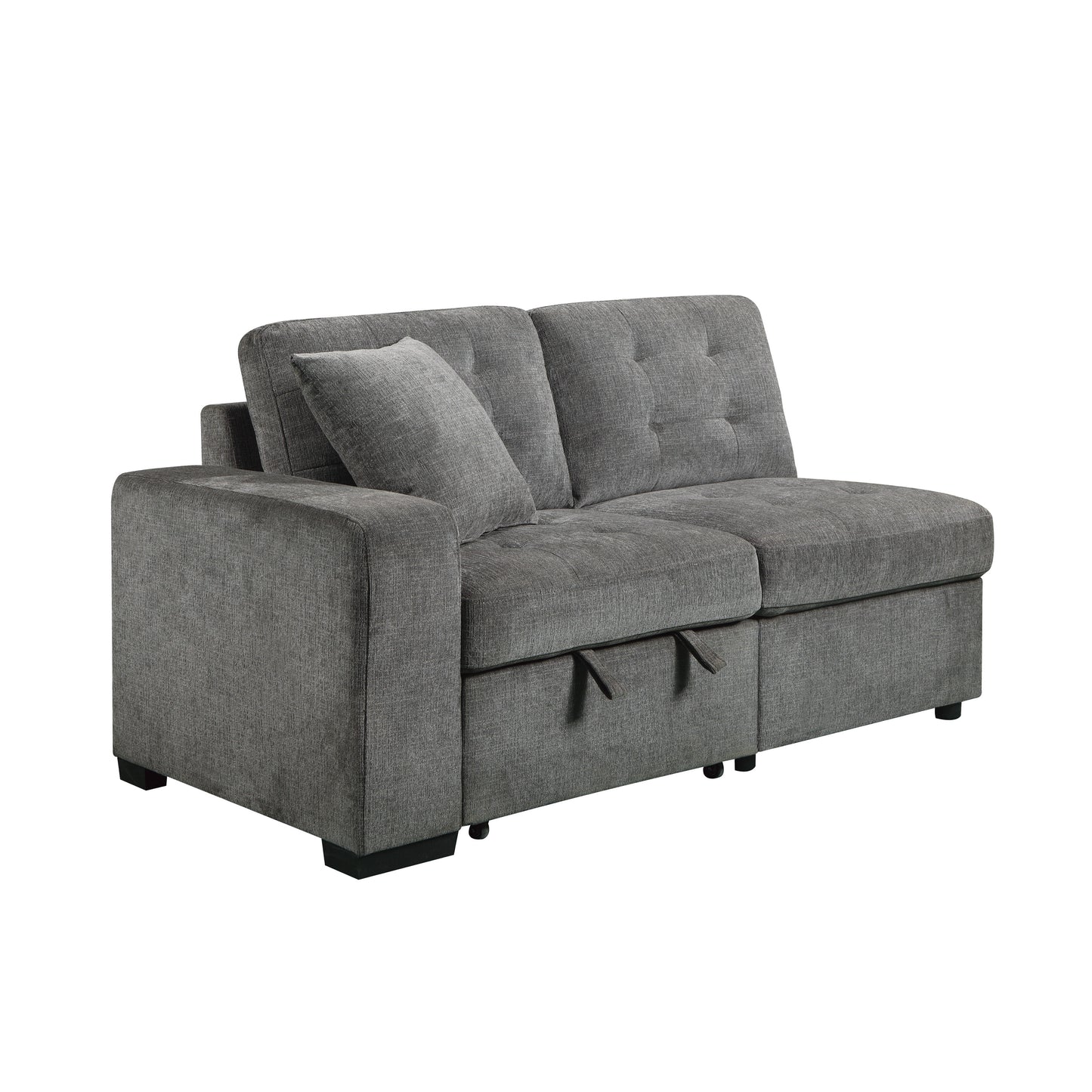 Logansport 2-Piece Sectional with Pull-out Ottoman GREY